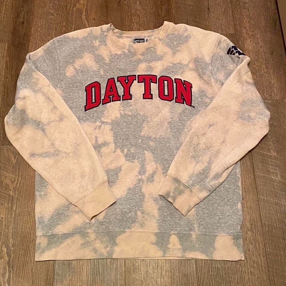 Dayton Tie-Dye Crewneck Sweatshirt - Gray & Cream